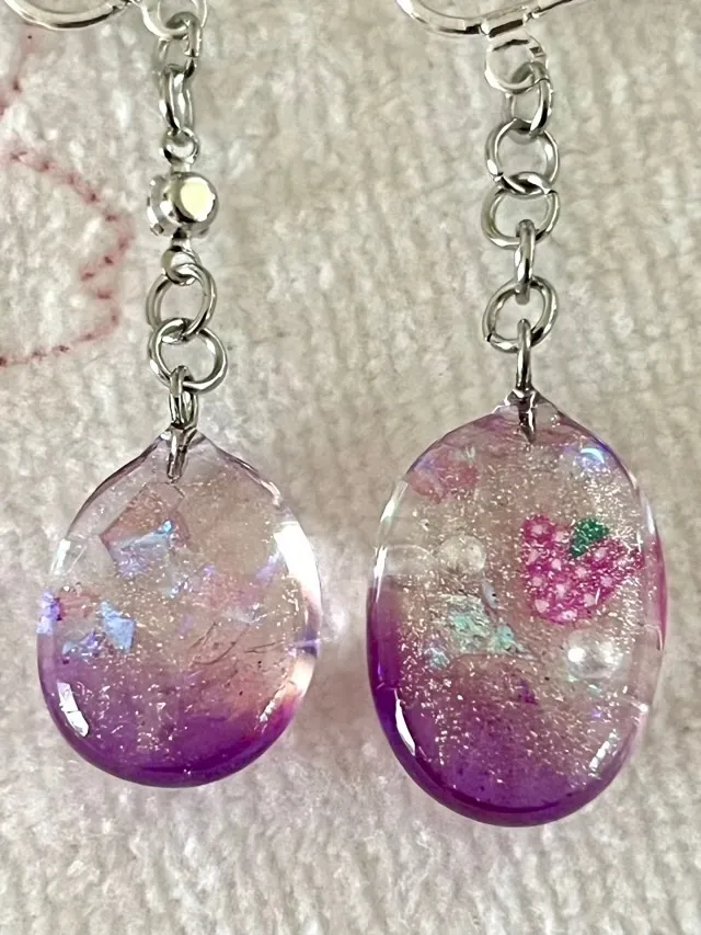 ぶどうサイダー🍇キラキラフックピアス【リベポ払い歓迎🎉】