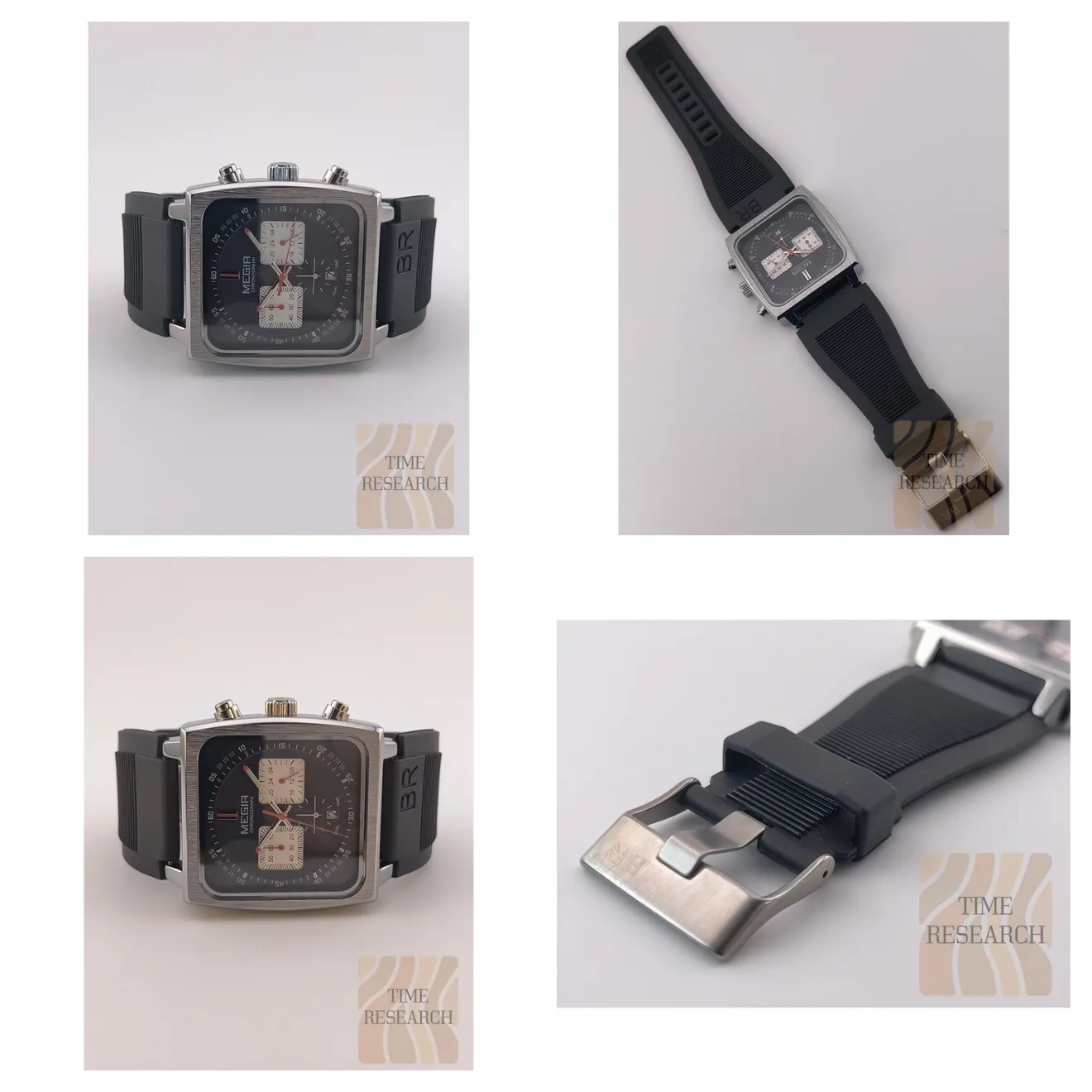 テレビスクリーンタイプ【一体型ラバーで力強さが乗数で加速/新品】クロノグラフ