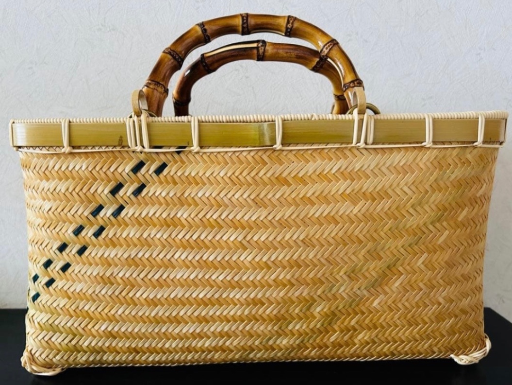 ③ 竹カゴ 籠 かごバック 竹細工 国産真竹