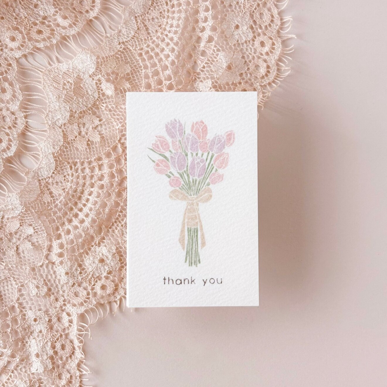 しあわせチューリップブーケのサンキューカード 10枚セット