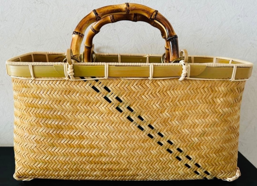 ③ 竹カゴ 籠 かごバック 竹細工 国産真竹