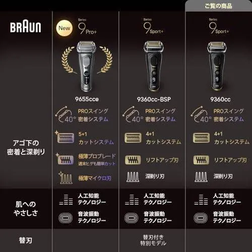 【長期初期不良対応】ブラウン 電気シェーバー シリーズ9 SPORT 洗浄システム付 ブラック