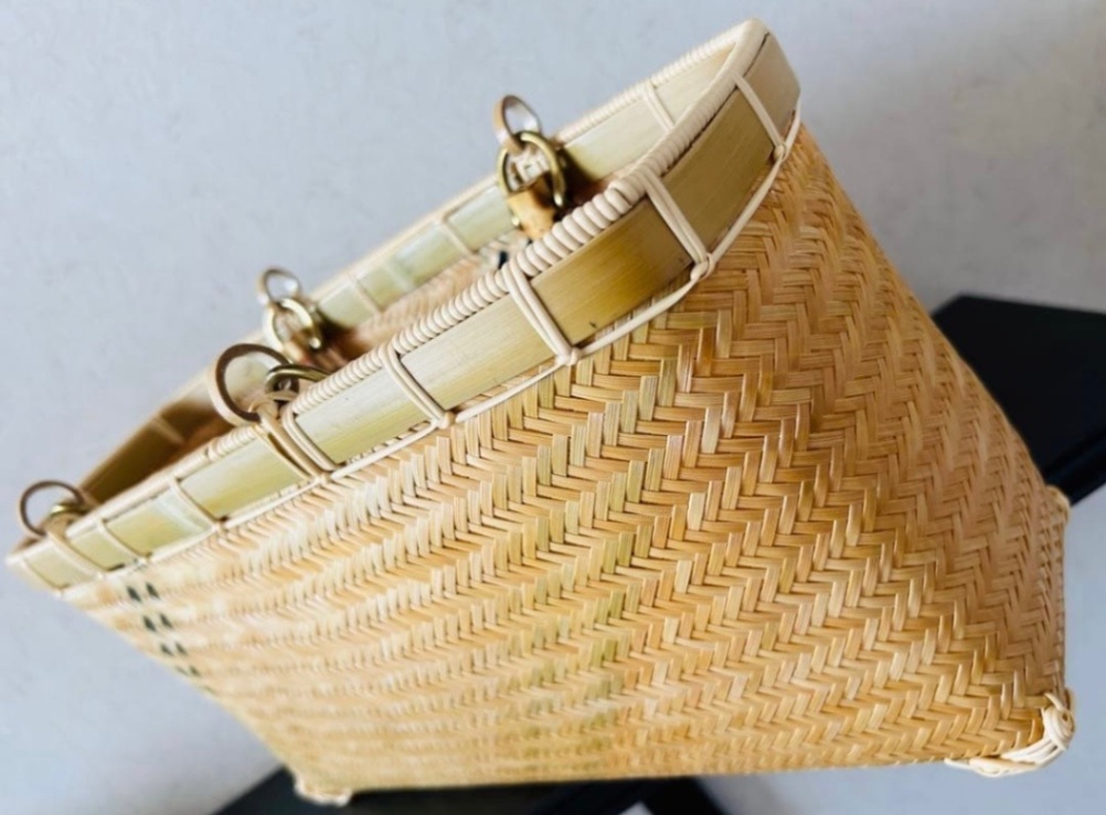 ③ 竹カゴ 籠 かごバック 竹細工 国産真竹