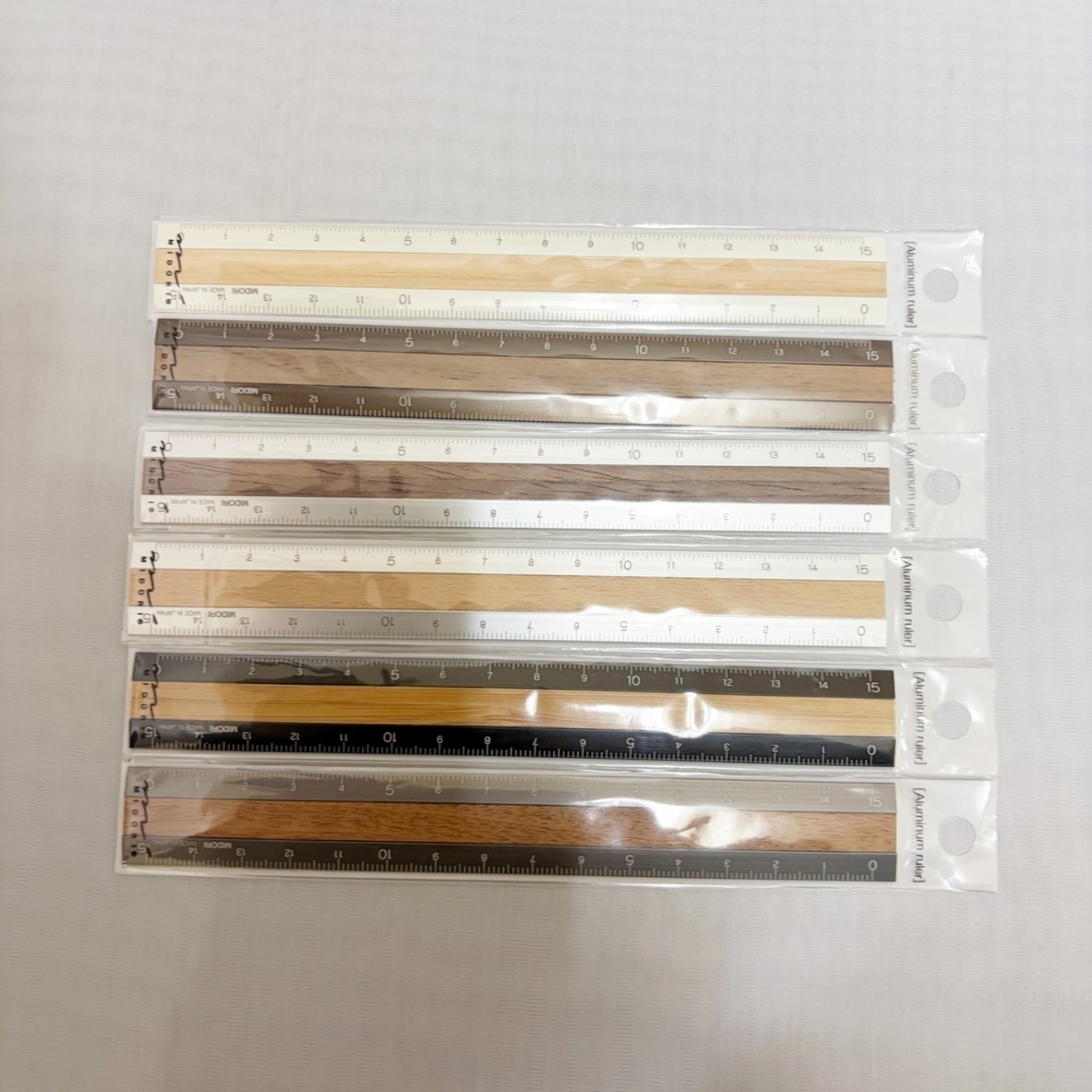 アルミ&ウッド定規〈銀〉