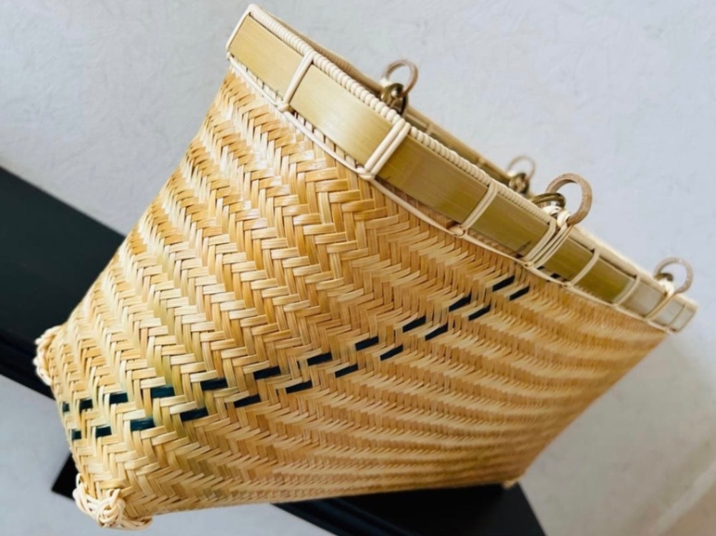 ③ 竹カゴ 籠 かごバック 竹細工 国産真竹