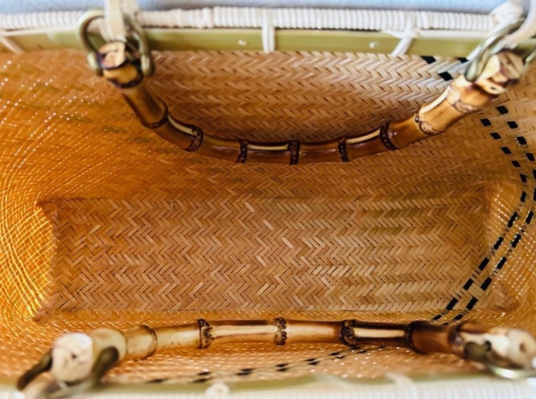 ③ 竹カゴ 籠 かごバック 竹細工 国産真竹