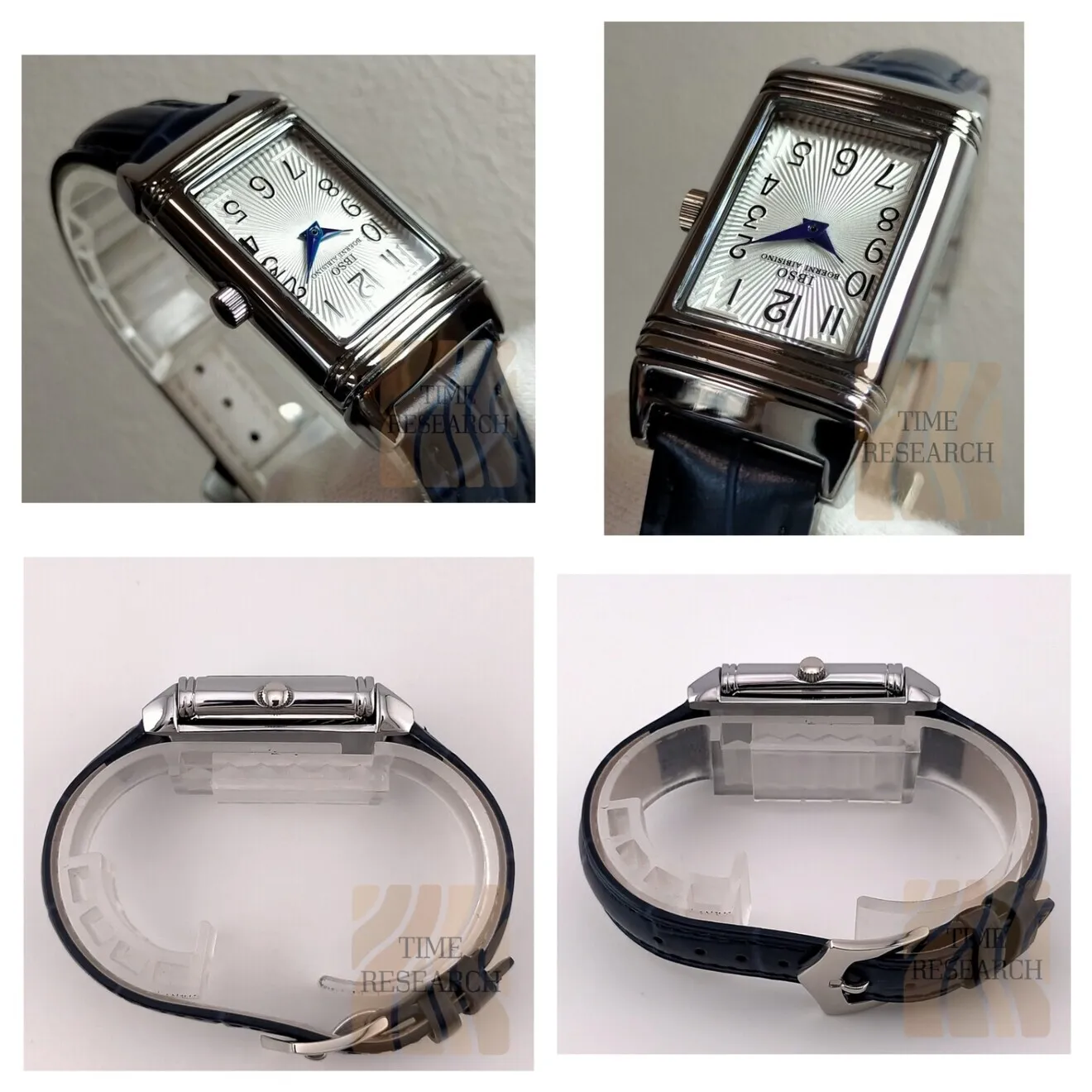 全く異なる２つの顔を持つドレス系レクタングル【反転ケース/新品】ロイヤルブルー革