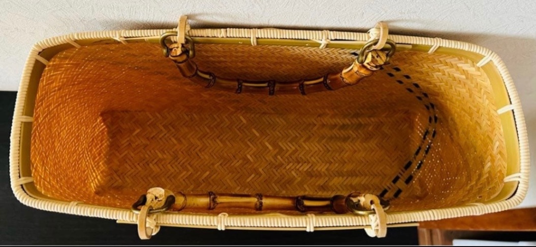 ③ 竹カゴ 籠 かごバック 竹細工 国産真竹