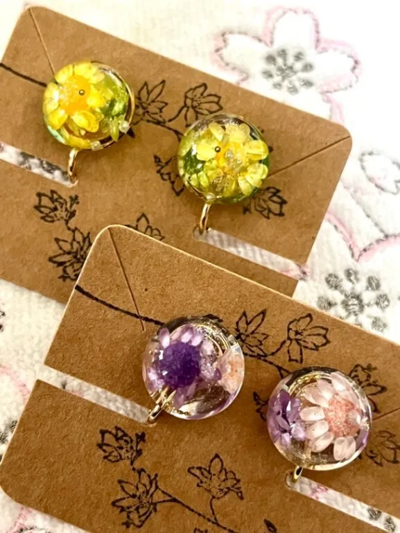 ドライフラワー🌼イヤリング【リベポ払い歓迎🎉】