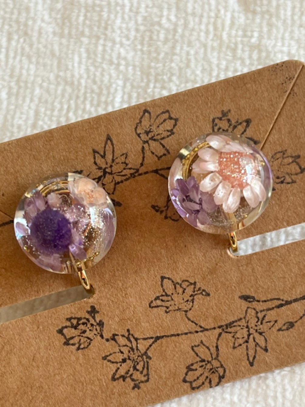 ドライフラワー🌼イヤリング【リベポ払い歓迎🎉】