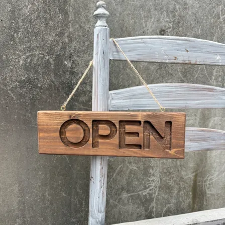 木製看板　Open close 両面　掘り込み