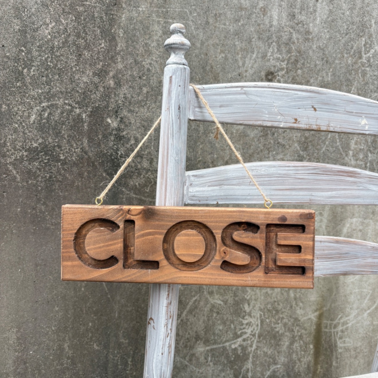 木製看板　Open close 両面　掘り込み