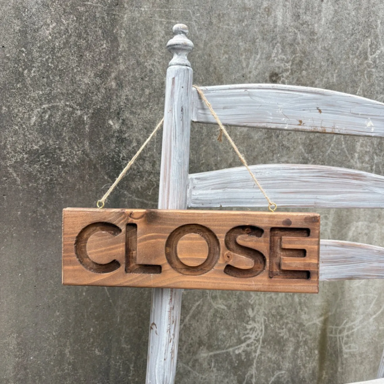 木製看板　Open close 両面　掘り込み