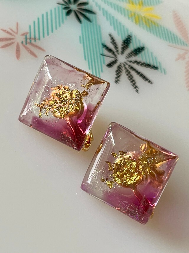 グレープ🍇✖️金箔イヤリング【リベポ払い歓迎🎉】