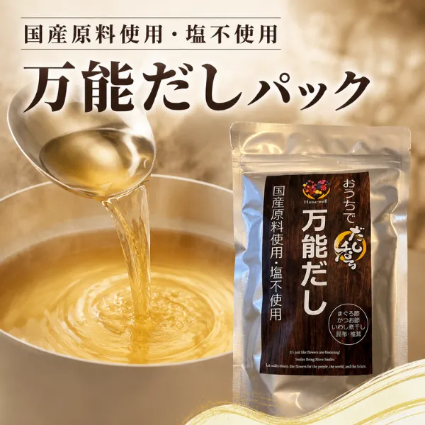 国産原料使用・塩不使用 万能だしパック Hana-Well フタバ