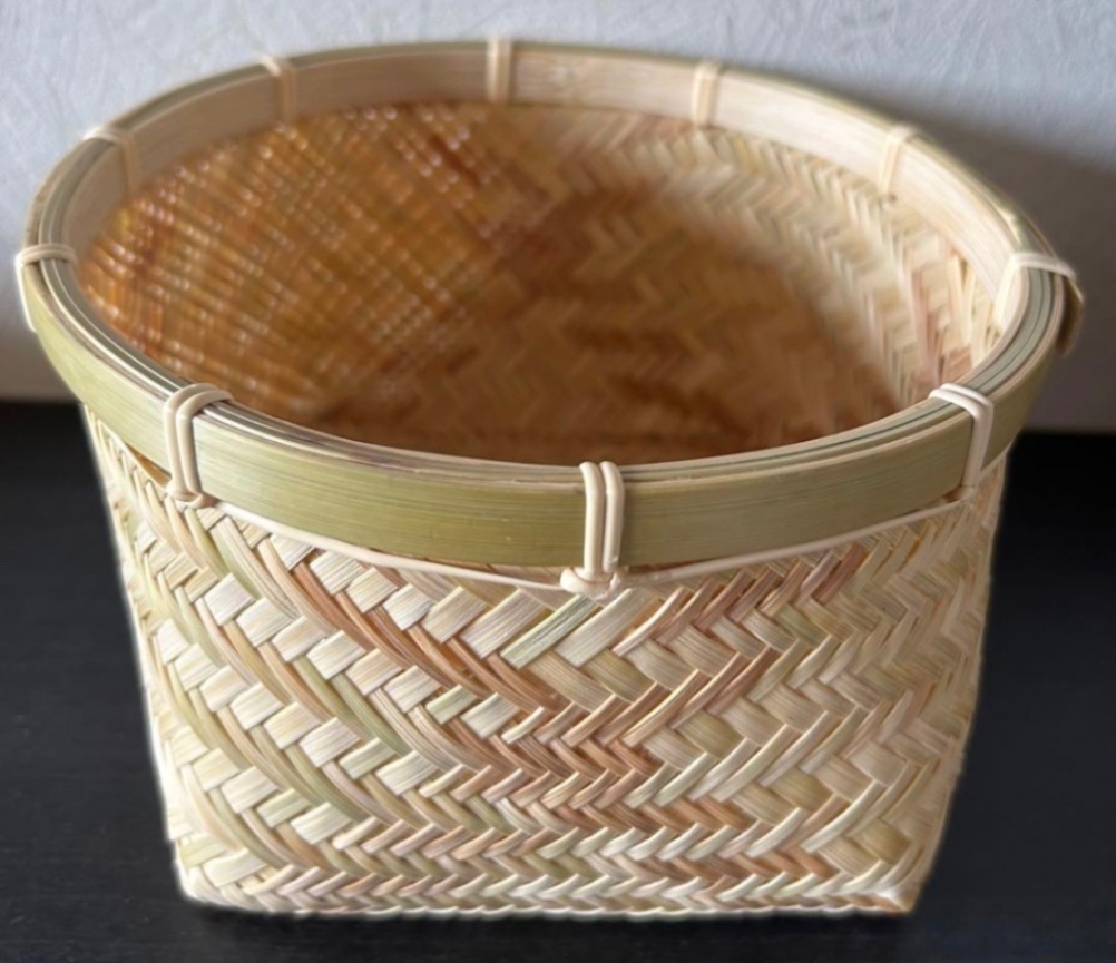 ① 竹籠 カゴ (18㎝) 竹かご 器 竹細工 国産真竹