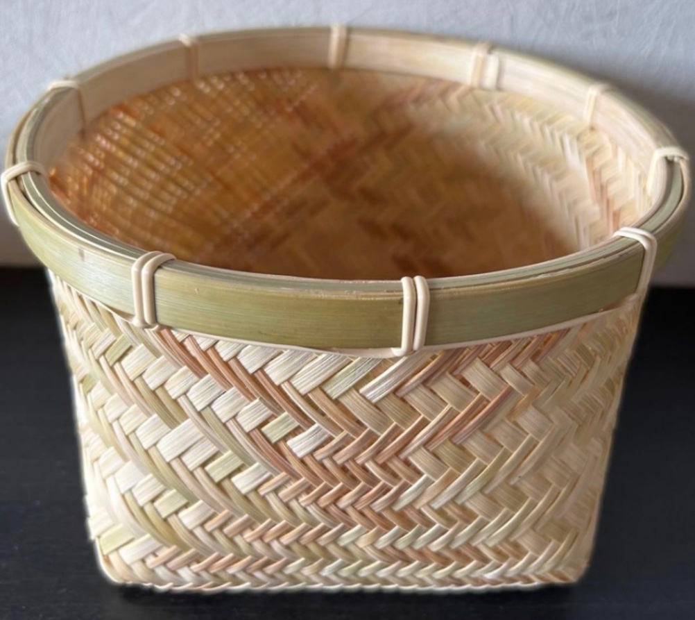 ① 竹籠 カゴ (18㎝) 竹かご 器 竹細工 国産真竹