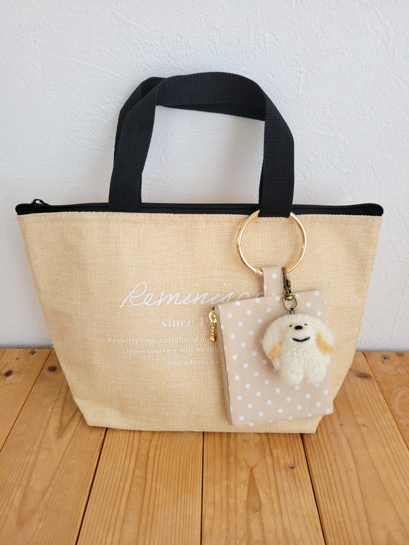 【ハンドメイド】白おちび&ミニポーチ