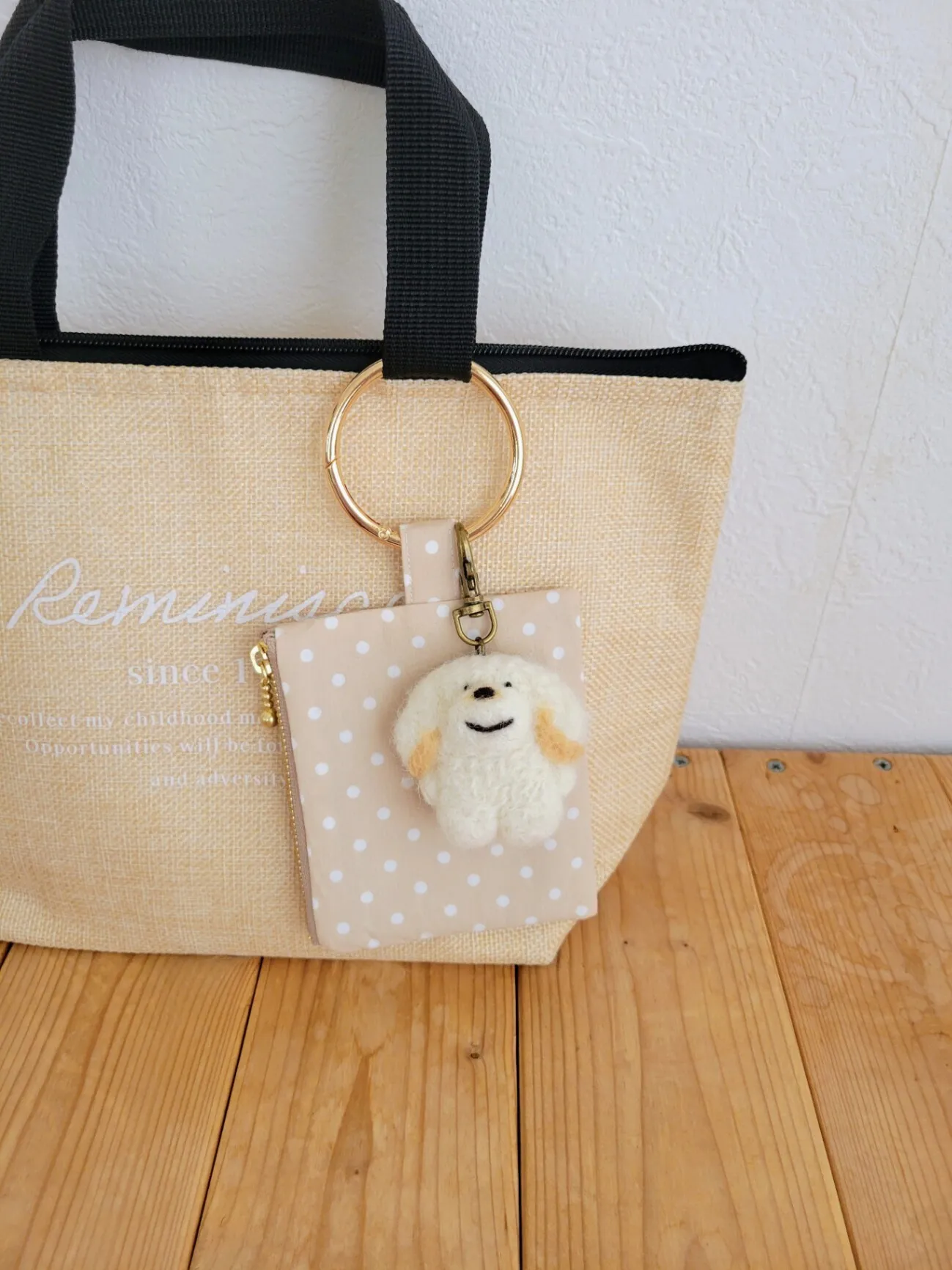 【ハンドメイド】白おちび&ミニポーチ