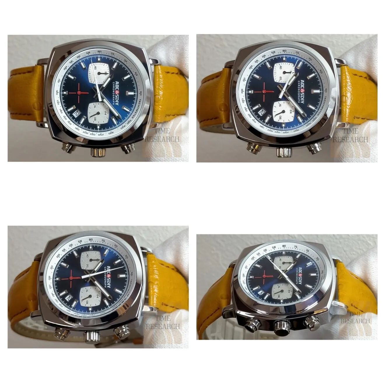【ドレス＆レトロ要素を追究した末のネオスタイル/新品】クロノグラフ サファイア①