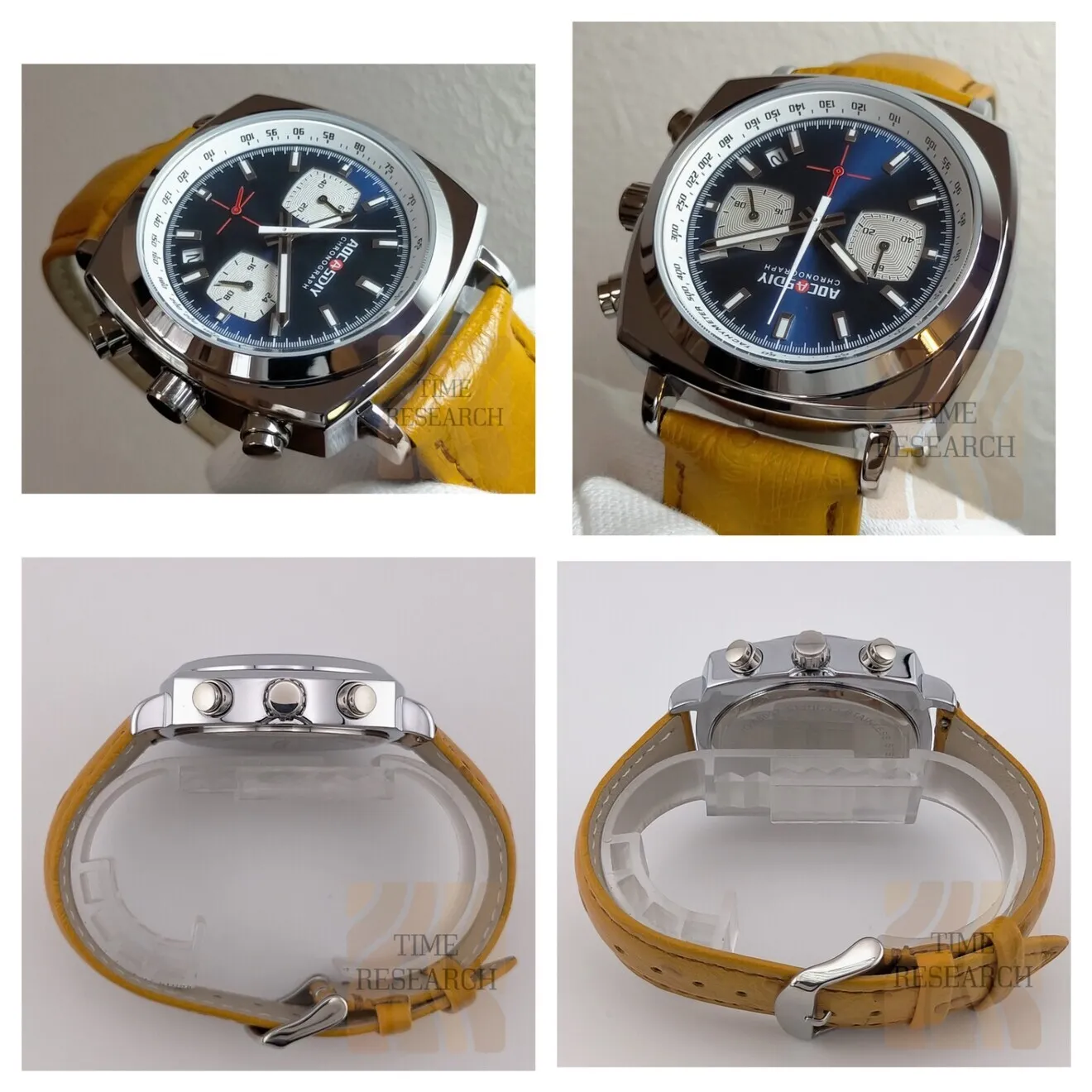 【ドレス＆レトロ要素を追究した末のネオスタイル/新品】クロノグラフ サファイア①