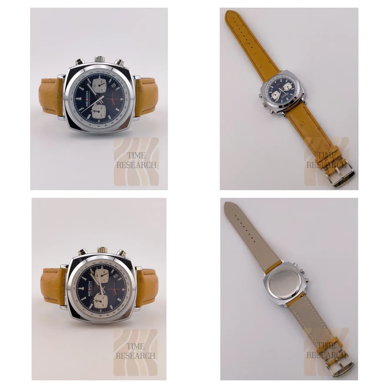 【ドレス＆レトロ要素を追究した末のネオスタイル/新品】クロノグラフ サファイア①