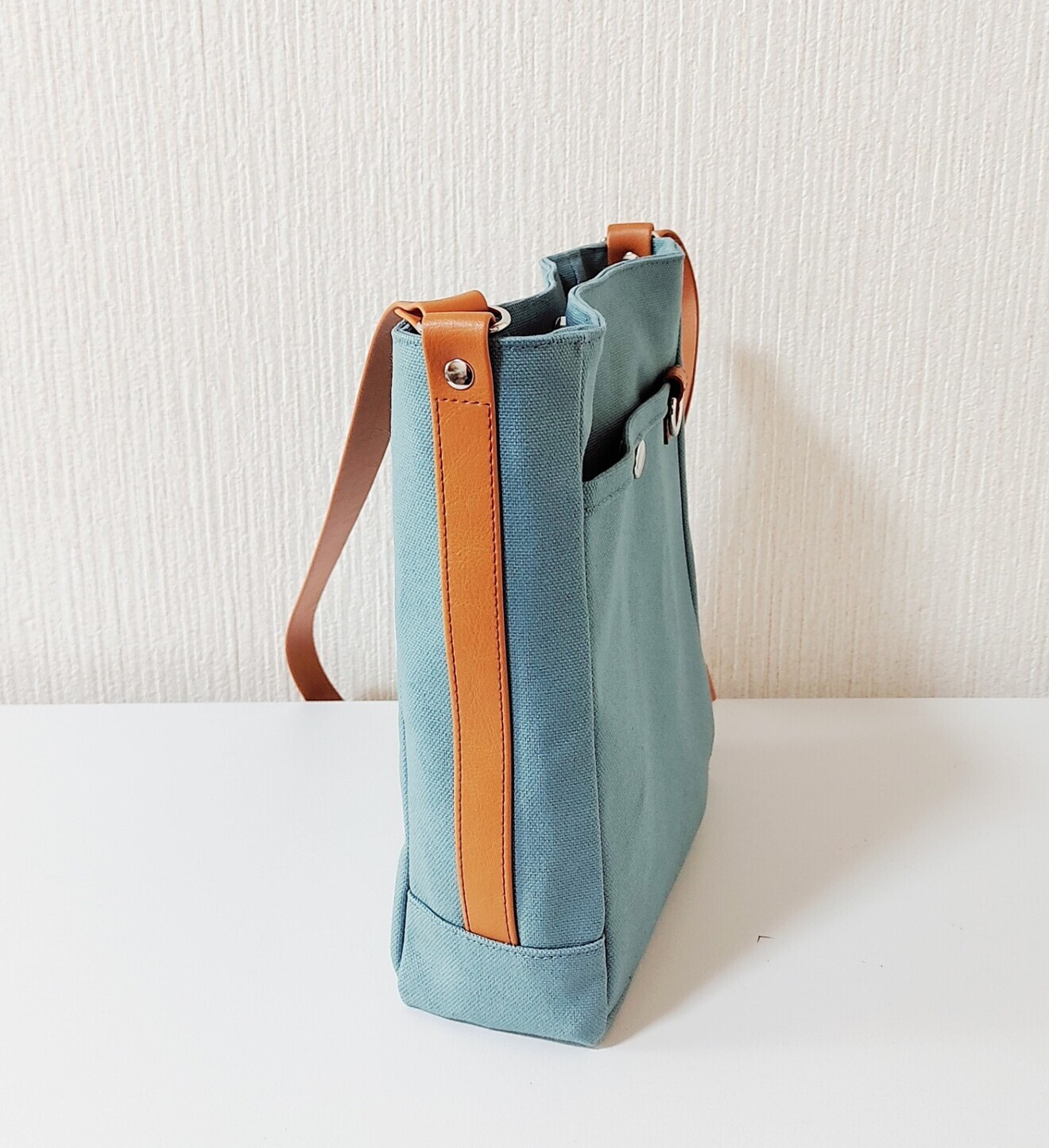 帆布のカラフルサコッシュ（ブルーグレー）