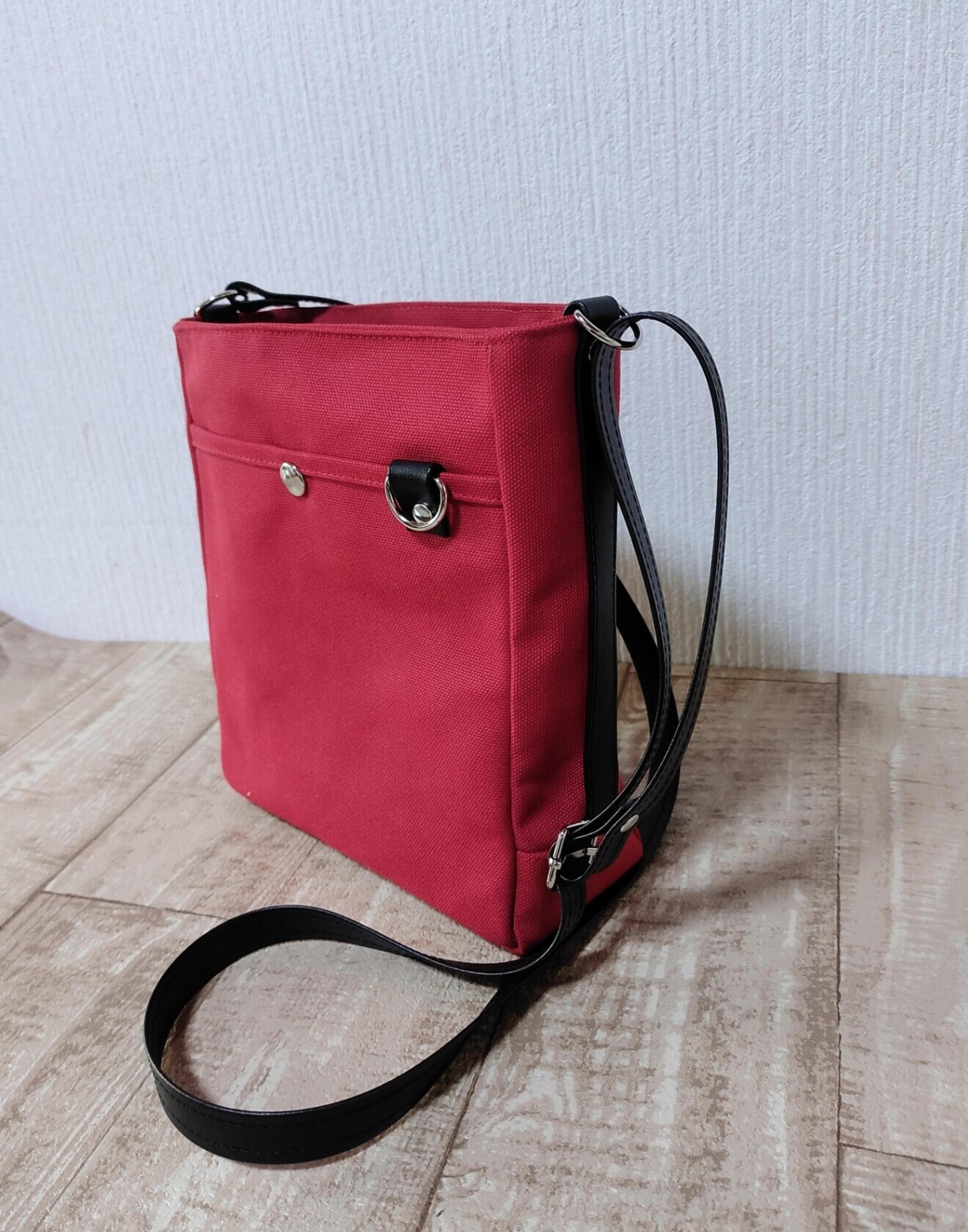 帆布のカラフルサコッシュ（レッド）