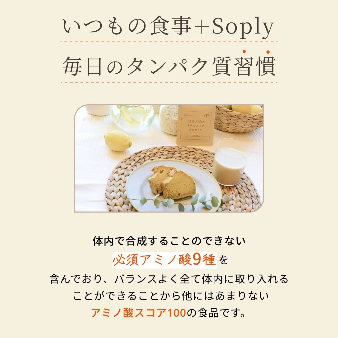 国産有機大豆のオーガニックプロテインSoply 2個セット