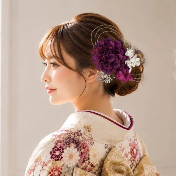 ✿ダリアの髪飾り✿ 深紫ダリア
｜　成人式・結婚式・和装・卒業式
