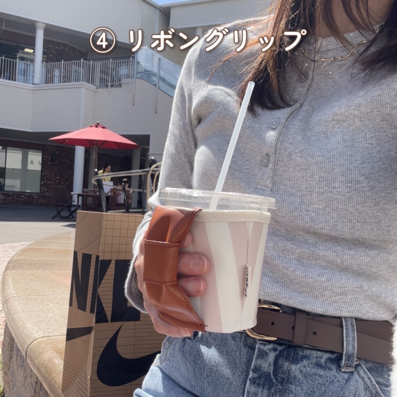 【ハンドメイド】保冷ドリンクホルダー｜もちあるきカフェ ダルメシアングレー