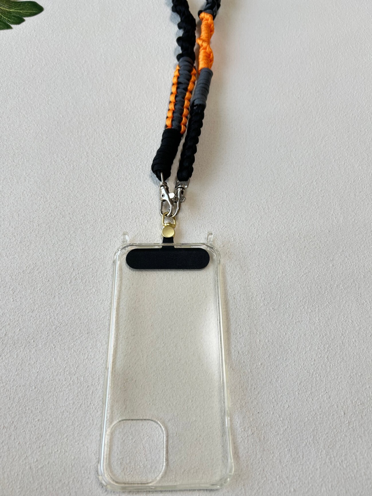 【お試し価格】スマホショルダー　ブラック×オレンジ
