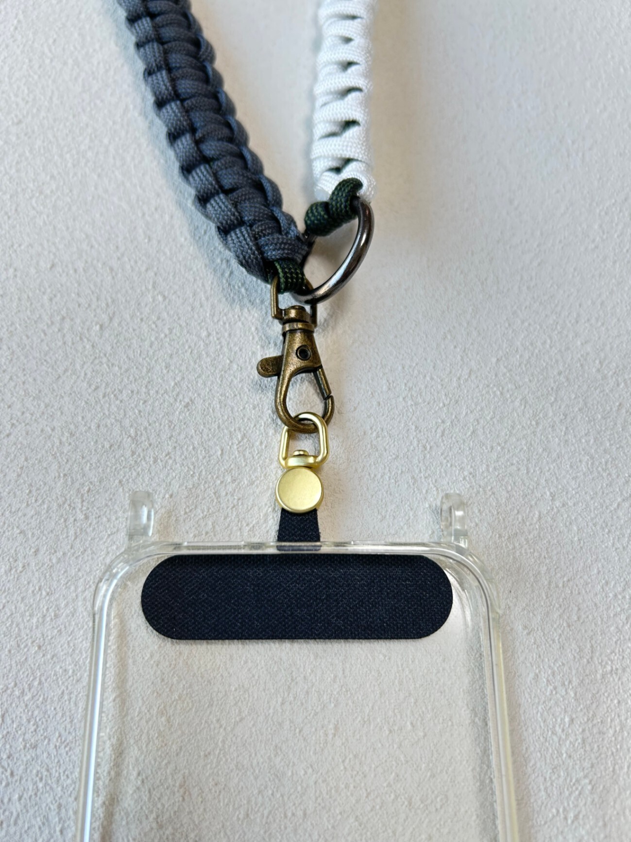 【お試し価格】スマホショルダー　カーキ×ブラック＆ホワイト