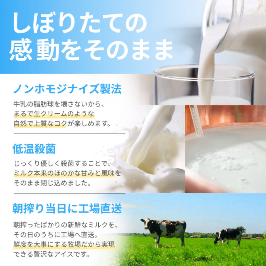 【お試しセット】1頭のミルクを丸ごと味わうアイスクリーム（3個セット）【東日本まで送料無料】