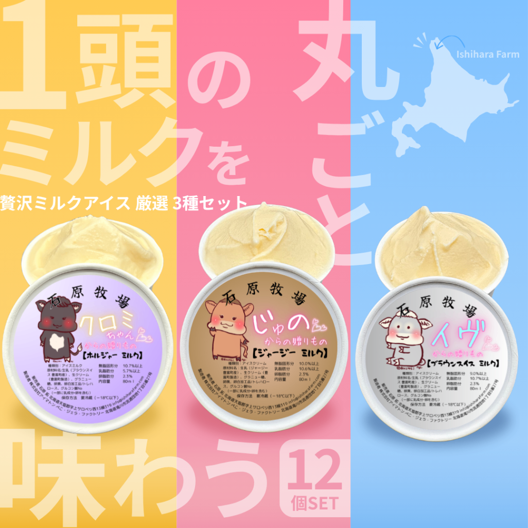 【たっぷり】1頭のミルクを丸ごと味わうアイスクリーム（12個セット）【東日本まで送料無料】