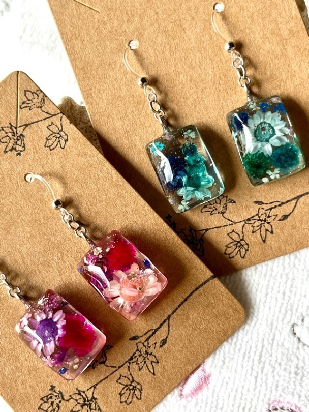 赤い花🌸青い花フックピアス【リベポ払い歓迎🎉】