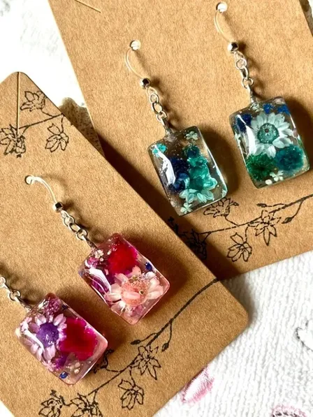 赤い花🌸青い花フックピアス【リベポ払い歓迎🎉】