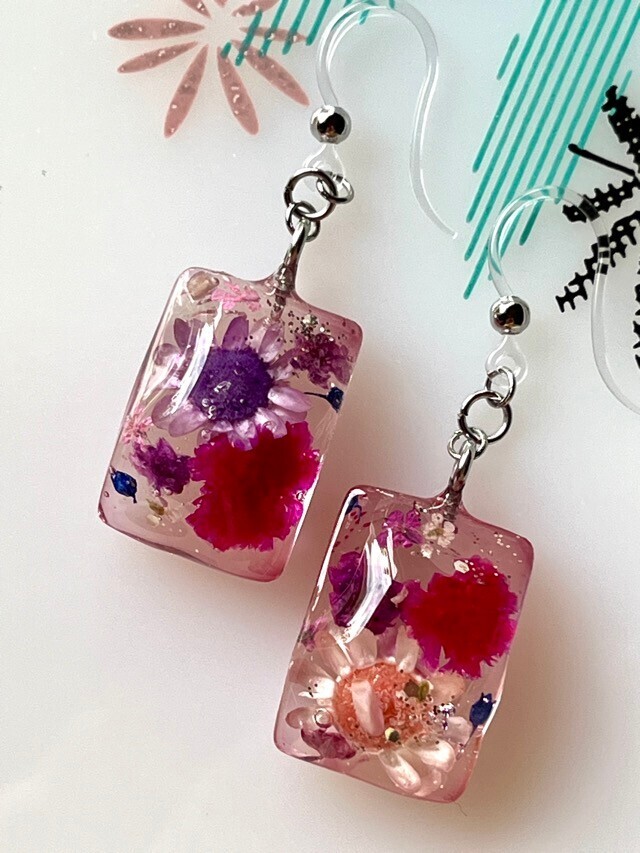赤い花🌸青い花フックピアス【リベポ払い歓迎🎉】
