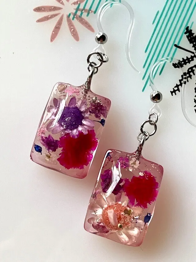 赤い花🌸青い花フックピアス【リベポ払い歓迎🎉】