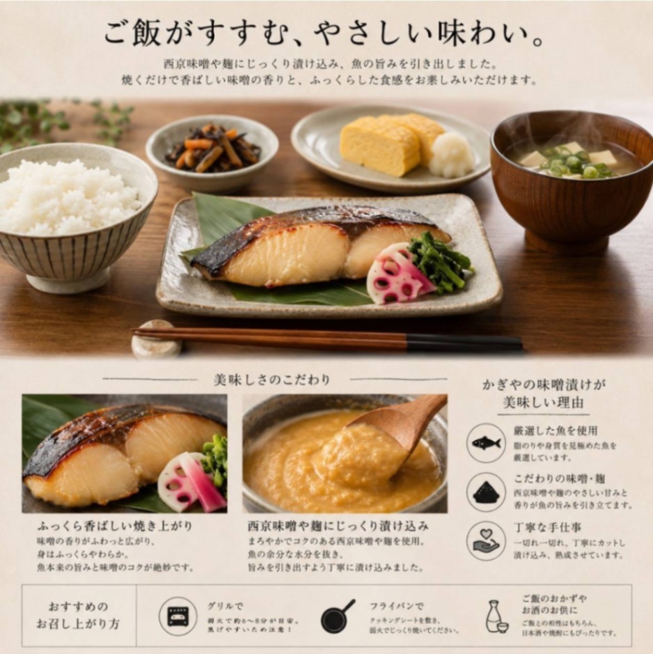 魚屋厳選『味噌漬け6種詰合せ』12切(6種×2切)