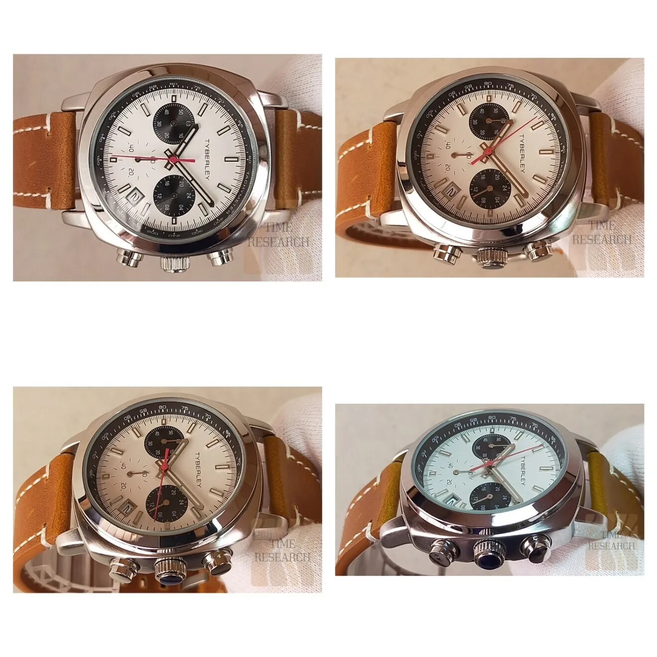 ネオヴィンテージ【国産S社製VD53搭載/新品】レトロクッション型クロノグラフ④