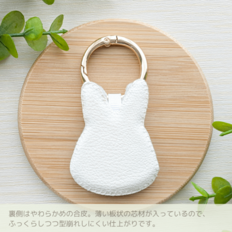 ＼残り1点／うさぎバッグチャーム《グレーの立ち耳うさぎさん》｜ふわふわ刺繍キーホルダー