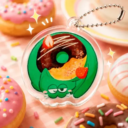 アクリルキーホルダー「ヤマツミノミコト（ドーナツ）」｜ねこのたね 絵本キャラクター