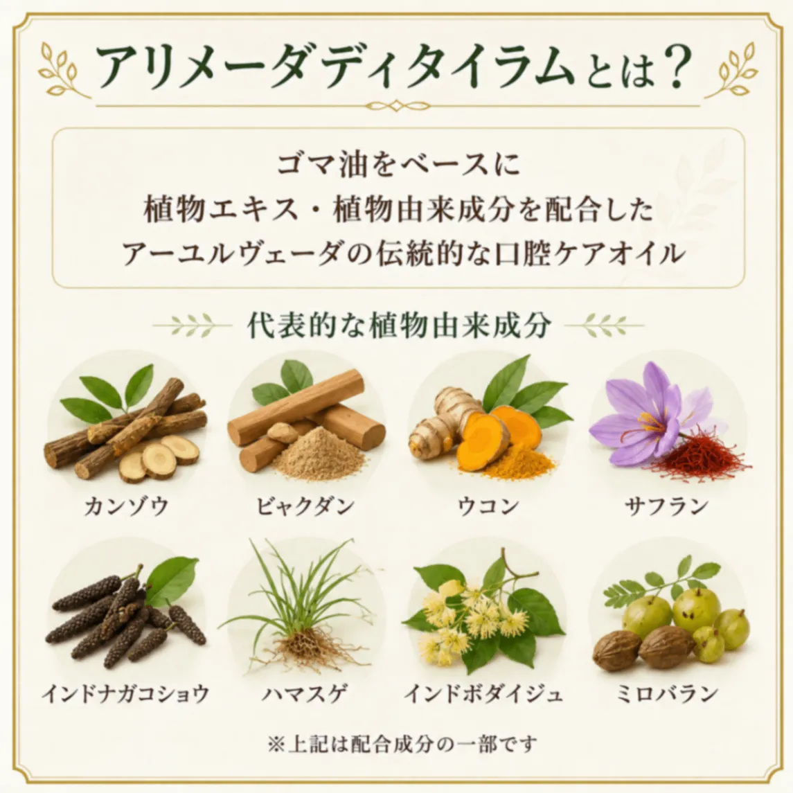 【毎日のオイルうがいに】アリメーダディタイラム200ml｜コッタカル｜アーユルヴェーダ薬草オイル