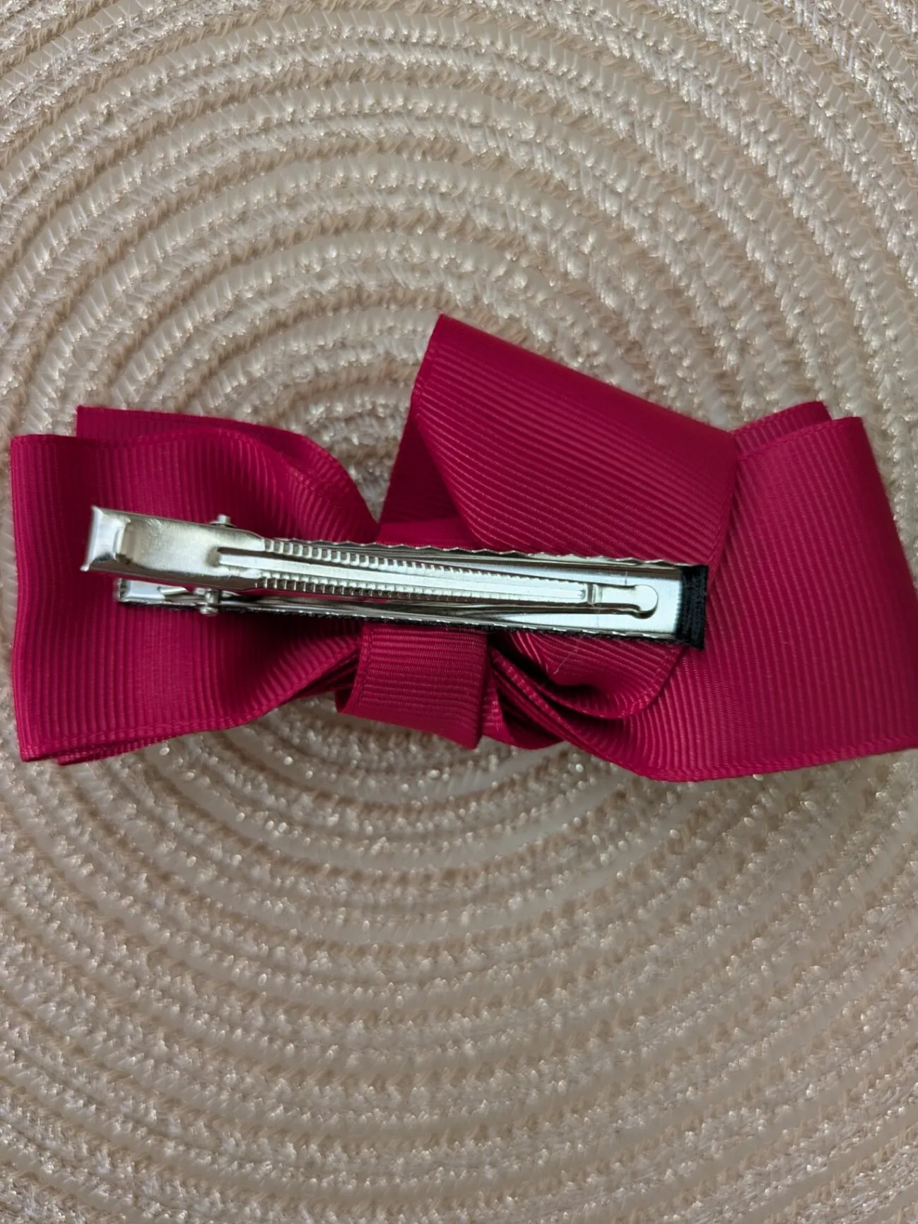 1秒でちゃんと☆リボンヘアクリップ・トリニティ୨୧ ˚₊·モーヴレッド