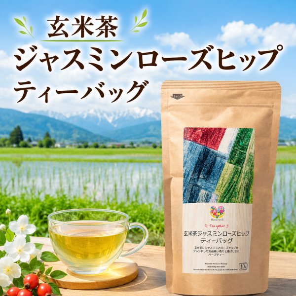 福祉 玄米茶ジャスミンローズヒップティーバッグ エシカル製品 やさしさ