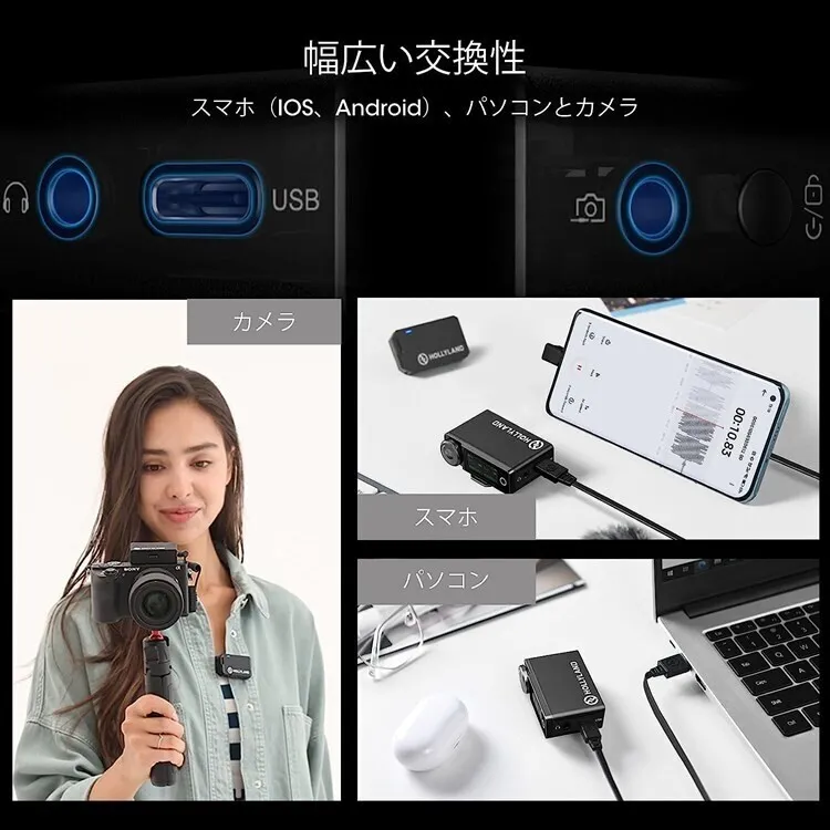 Hollyland Lark Max Duo ワイヤレスマイク IOS Android 対応 