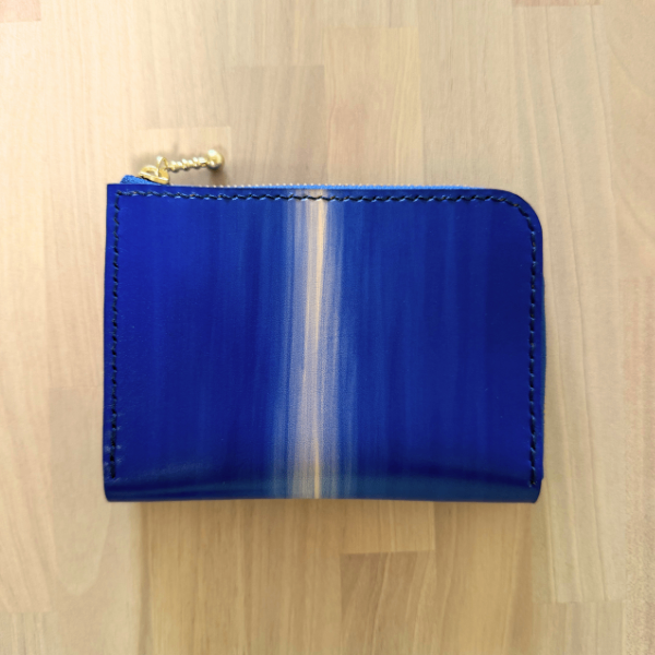 【ハンドメイド】手染めヌメ革のミニ財布