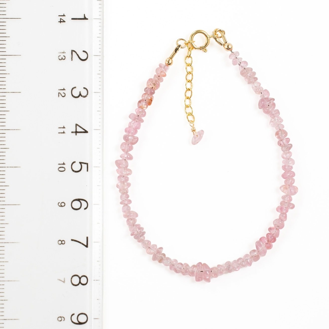 【ハンドメイド】ピンクサファイア ランダムカット ブレスレット