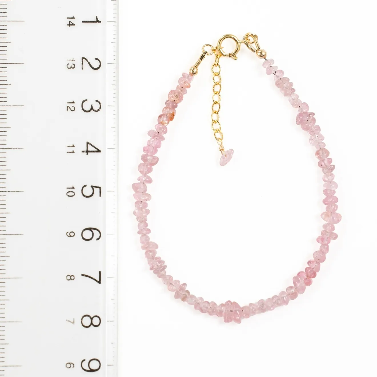 【ハンドメイド】ピンクサファイア ランダムカット ブレスレット